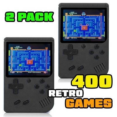 2 Pack Handheld Portable Game Console 400 Retro Video Games Black Image 1