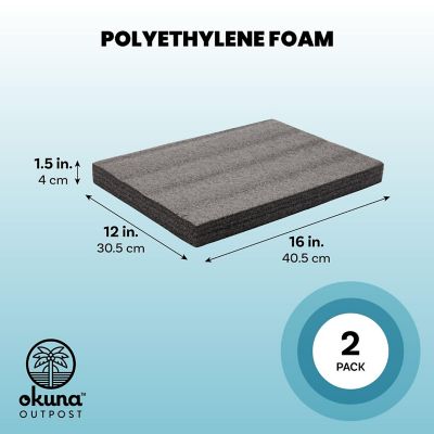 2-Pack Packing Foam Sheets - 16x12x1.5 Customizable Polyethylene Insert Pads for Tool Case Cushioning, Crafts Image 2