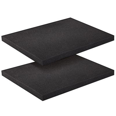2-Pack Packing Foam Sheets - 16x12x1 Customizable Polyurethane Insert Pads for Tool Case Cushioning, Crafts (Black) Image 1