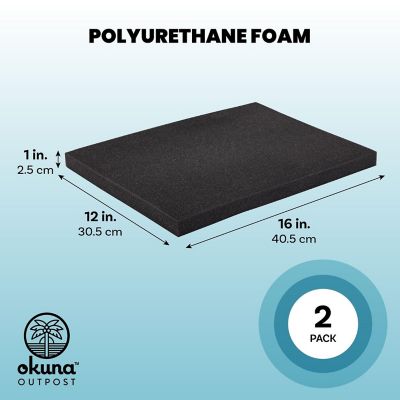 2-Pack Packing Foam Sheets - 16x12x1 Customizable Polyurethane Insert Pads for Tool Case Cushioning, Crafts (Black) Image 3