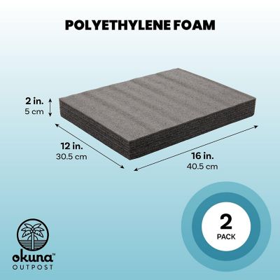 2-Pack Packing Foam Sheets - 16x12x2 Customizable Polyethylene Insert Pads for Tool Case Cushioning, Crafts Image 3