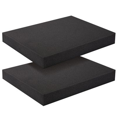 2-Pack Packing Foam Sheets - 16x12x2 Customizable Polyurethane Insert Pads for Tool Case Cushioning, Crafts (Black) Image 1