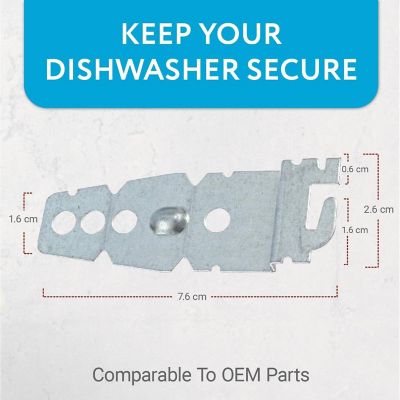 2-Pack Undercounter Dishwasher Bracket Replacement - Whirlpool -Compatible - Compare to 8269145 / WP8269145 Image 2