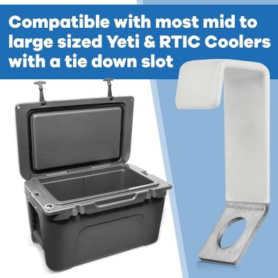 2 Pack White Cooler Lock Bracket for Yeti and for RTIC Cooler Tie Down Kit - Cooler Locks Brackets Image 1