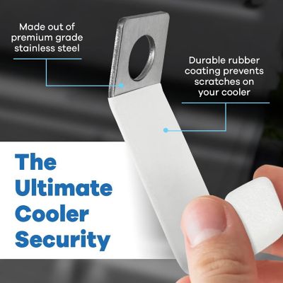 2 Pack White Cooler Lock Bracket for Yeti and for RTIC Cooler Tie Down Kit - Cooler Locks Brackets Image 3