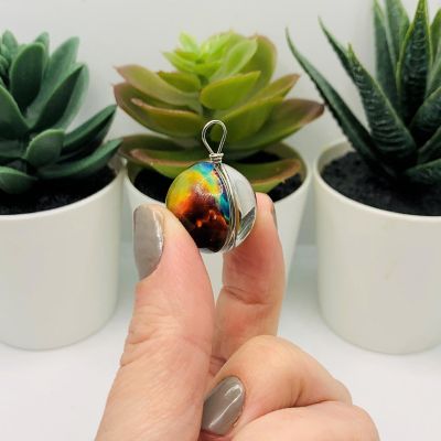 2 Pcs Glass Galaxy Nebula Pendant Charms Image 2