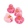 2" Pink Ribbon Breast Cancer Awareness Rubber Ducks - 12 Pc. Image 1