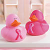 2" Pink Ribbon Breast Cancer Awareness Rubber Ducks - 12 Pc. Image 2