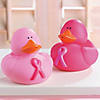 2" Pink Ribbon Breast Cancer Awareness Rubber Ducks - 4 Pc. Image 1