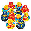 2" Red, Green & Blue Superhero Characters Rubber Ducks - 12 Pc. Image 1