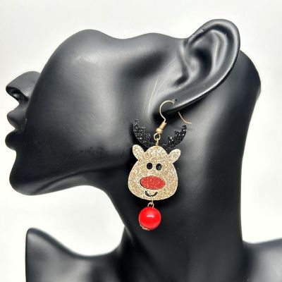 2 Sets Reindeer Christmas Earrings Image 1