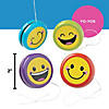 2" Smile Face Assorted Bright Colors Metal YoYos - 4 Pc. Image 1