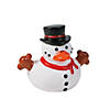 2" Snowman with Hat & Scarf White Rubber Ducks - 12 Pc. Image 1