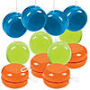 2" Solid Brightly Colored Neon Opaque Plastic YoYos - 12 Pc. Image 1