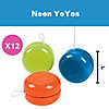 2" Solid Brightly Colored Neon Opaque Plastic YoYos - 12 Pc. Image 1