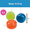 2" Solid Brightly Colored Neon Opaque Plastic YoYos - 6 Pc. Image 2