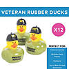 2" Veteran Rubber Ducks in Green T-Shirts and Black Cap - 12 Pc. Image 1