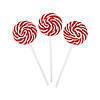 2" x 1 3/4" Red & White Swirl Lollipops Assortments - 24 Pc. Image 1