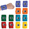 2&quot; x 2 3/4&quot; Bright Colors Paw Print Polyester Wristbands - 12 Pc. Image 1