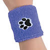 2" x 2 3/4" Paw Print Red, Green & Blue Polyester Wristbands - 12 Pc. Image 1