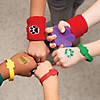 2" x 2 3/4" Paw Print Red, Green & Blue Polyester Wristbands - 12 Pc. Image 2