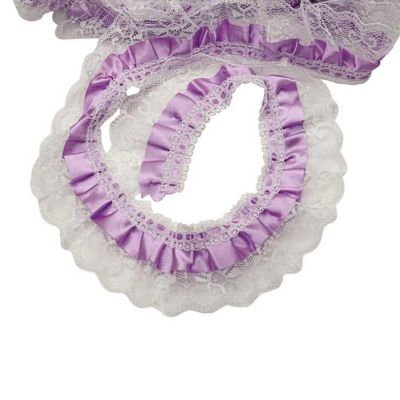 2" x 50 Yards Lavender Ruffled Lace Trim Image 1