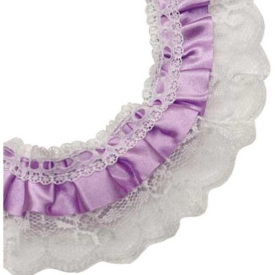 2" x 50 Yards Lavender Ruffled Lace Trim Image 2