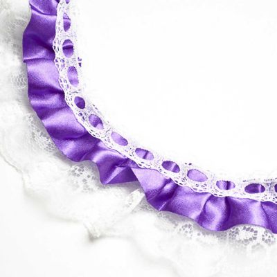 2" x 50 Yards Purple Ruffled Lace Trim Image 2