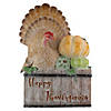 20.25" Turkey and Pumpkins 'Happy Thanksgiving' Decoration Image 1