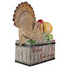 20.25" Turkey and Pumpkins 'Happy Thanksgiving' Decoration Image 1