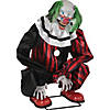 20" Animated Crouching Red Clown Prop Image 3