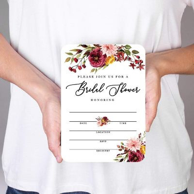 20 Burgundy Marsala Wedding Invitations Image 1