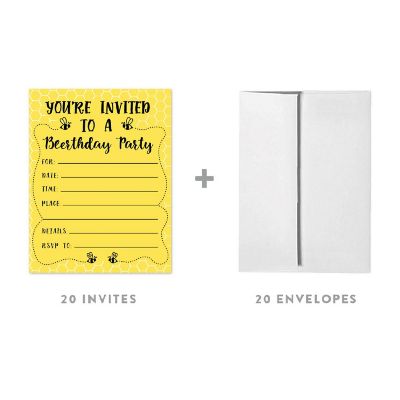 20 Busy Little Bee Birthday Invitations Image 1