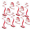 20" Candy Pink Hanging Swirl Decorations - 12 Pc. Image 1