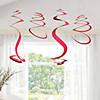 20" Candy Pink Hanging Swirl Decorations - 12 Pc. Image 2