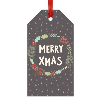 20 Classic Tag Wreath Merry Christmas Image 3