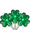 20-Count Green LED Mini St Patrick's Day Shamrock Lights - 7ft Clear Wire Image 1