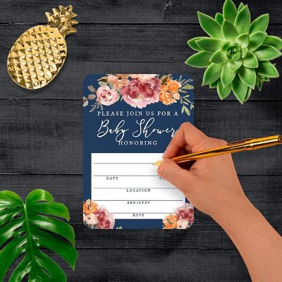 20 Fall Flowers Baby Shower  Invitation Image 1