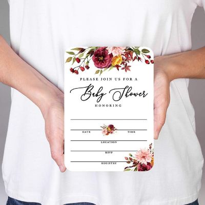 20 Fall Marsala Baby Shower Invitations Image 1