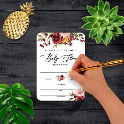 20 Fall Marsala Baby Shower Invitations Image 1