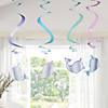 20" Iridescent Narwhal Party Hanging Swirls - 12 Pc. Image 2