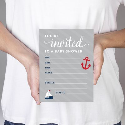 20 Nautical Baby  Blank Invitations Image 1