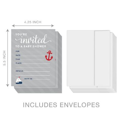 20 Nautical Baby  Blank Invitations Image 1