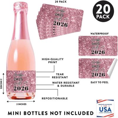 20 New Years Eve Label PinkGlitter Hello Image 1