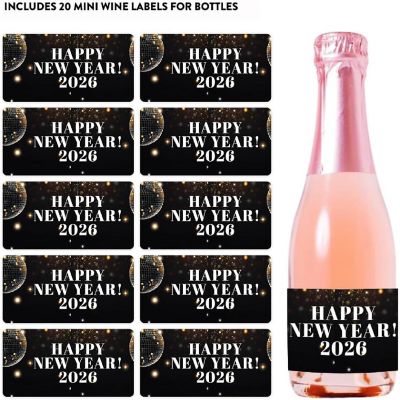 20 New Years Eve Mini Labels Disco Ball Image 3