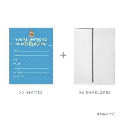 20 Noah's Ark Baby Blank Invitations Image 1