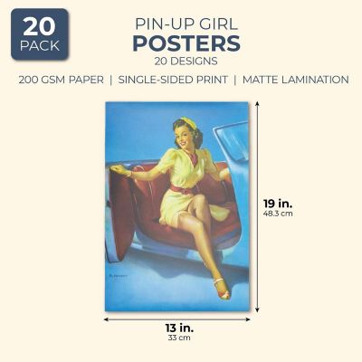 20 Pack Art Posters - Pinup Design 13X19" Image 2