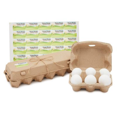 20 Pack Paper Cardboard Egg Carton, 2 Sizes with Jute String and Stickers Image 1