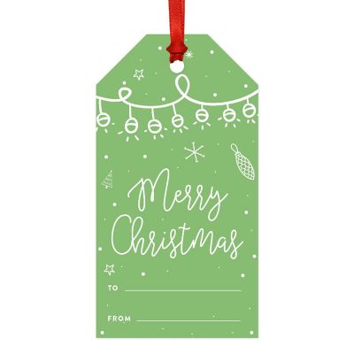 20 PC Green Christmas Lights To/From Tag Image 3
