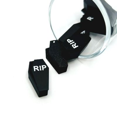 20 Pcs 3D Black Halloween Coffin Charms Image 1